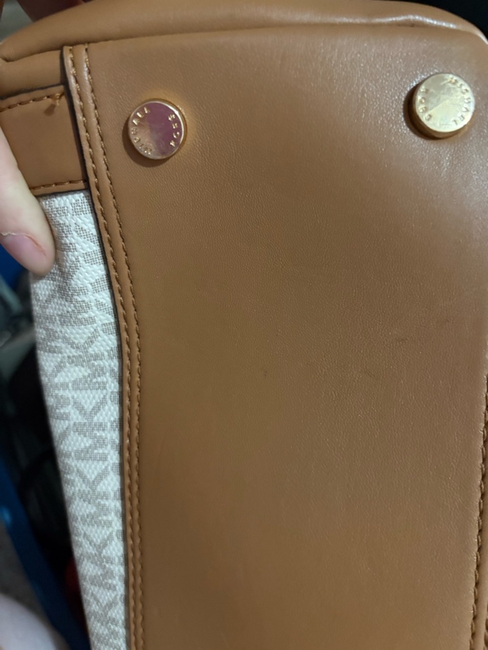 Michael Kors Vanilla Logo and Tan Shoulder Hobo - Picture 8 of 8